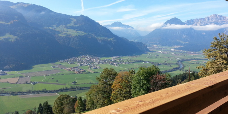 Aussicht ins Achental von Balkon EG
