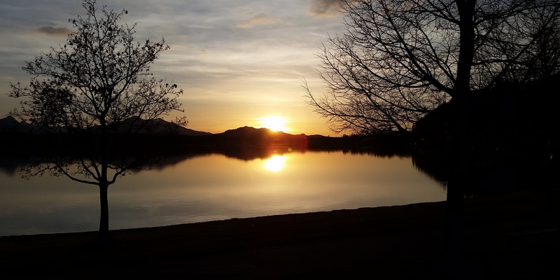 Sonnenuntergang Hopfen am See